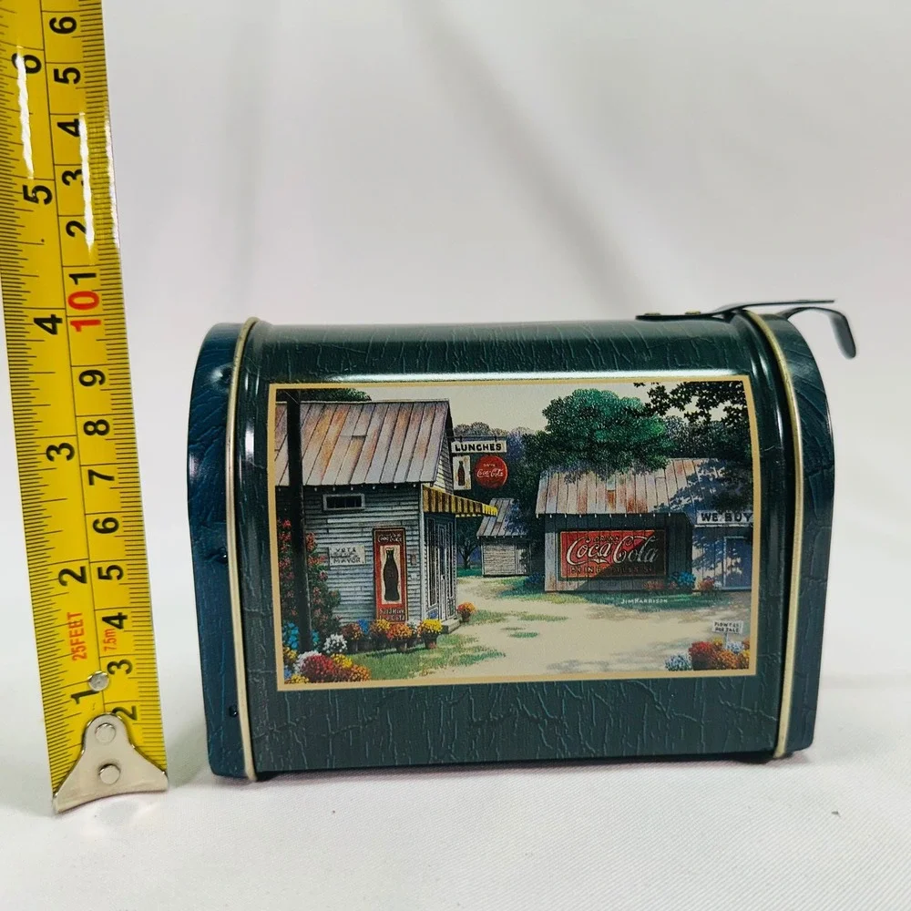 Vintage 1999 Coca-Cola Mailbox Collectors Tin Giftco Blue General Store